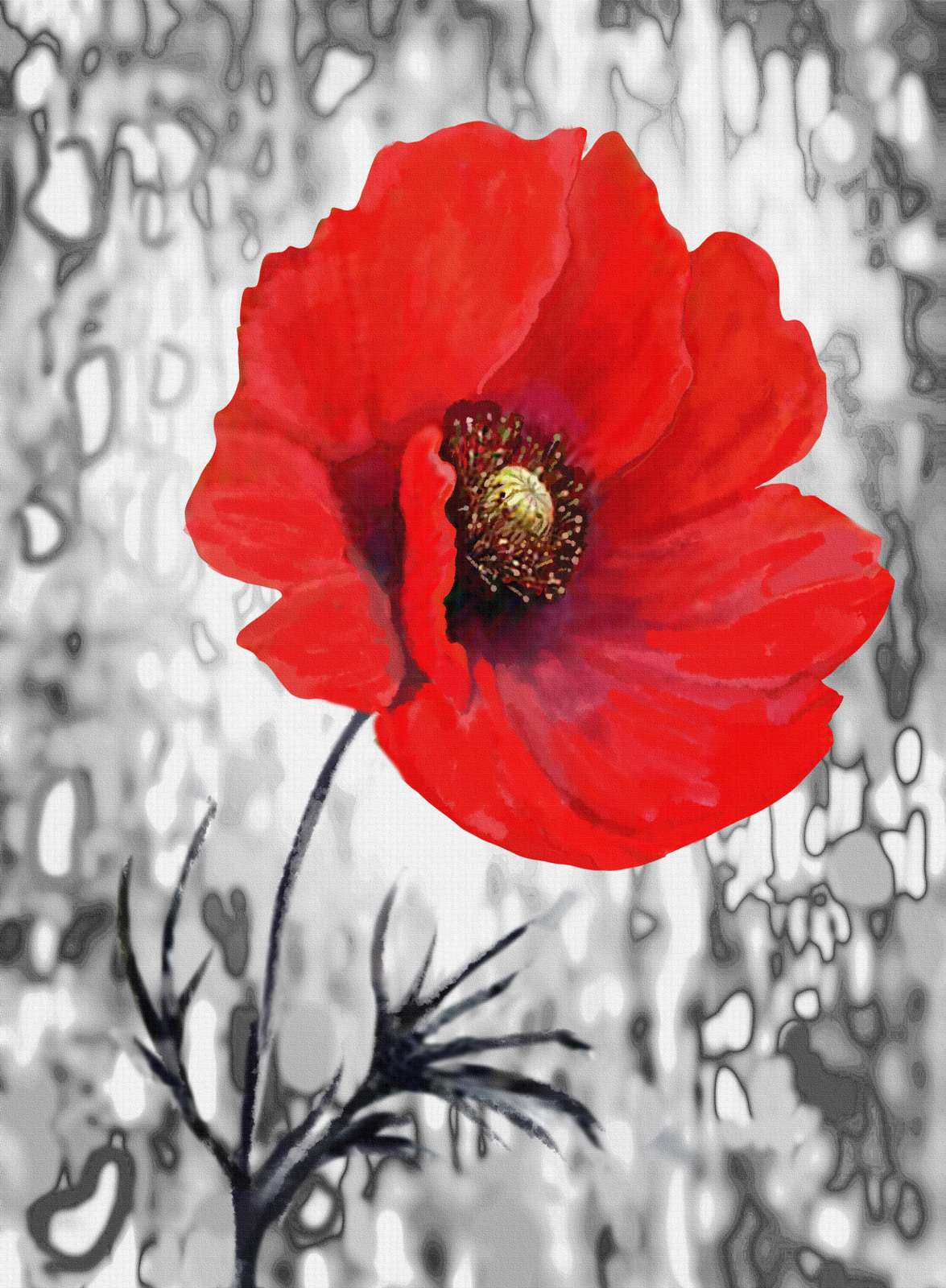 Vibrant Red Poppy Floral Wall Art Art
