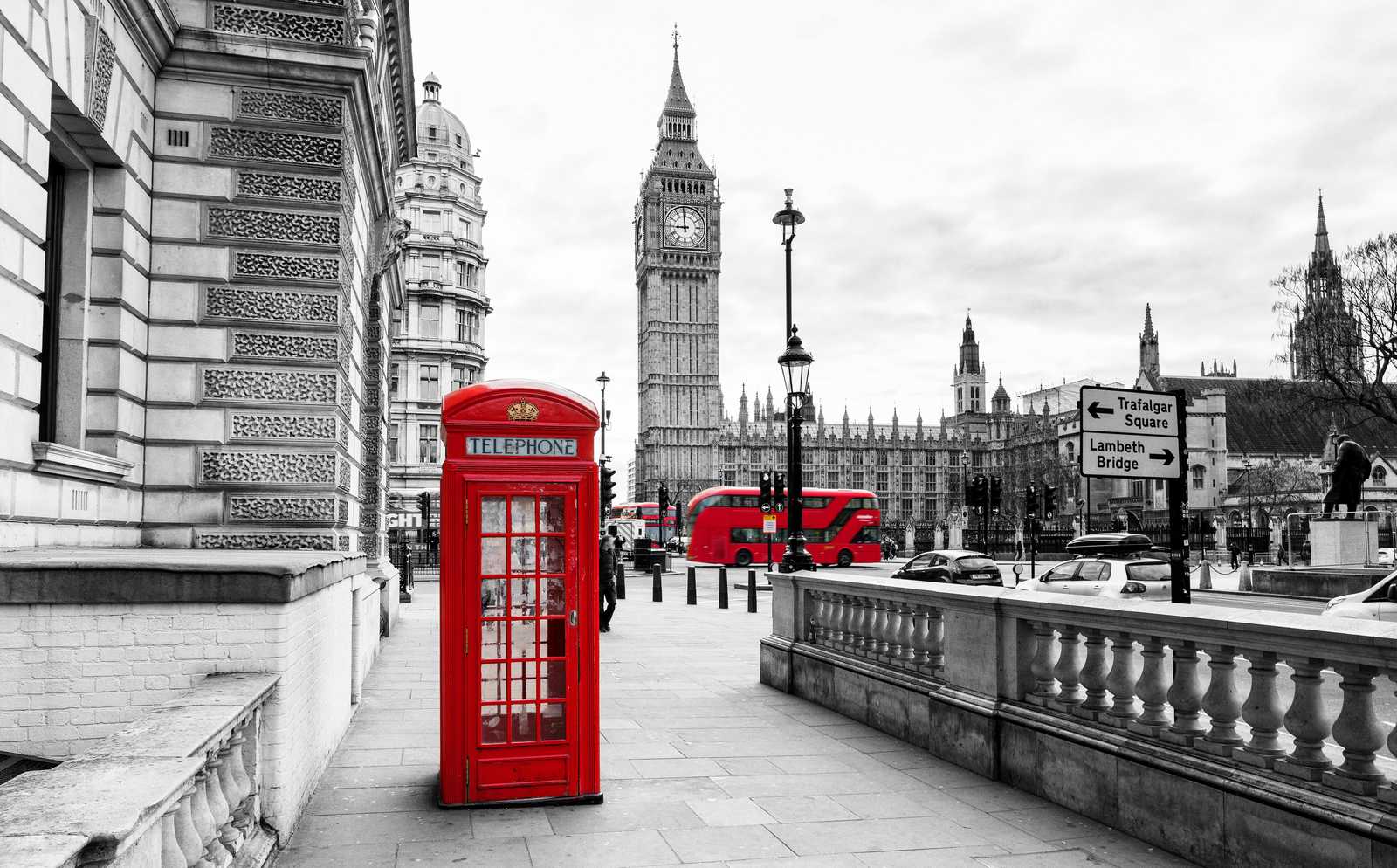 Iconic London Red Phone Booth Big Ben Wall Art