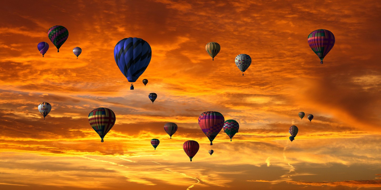 Vibrant Hot Air Balloon Sunset Wall Art