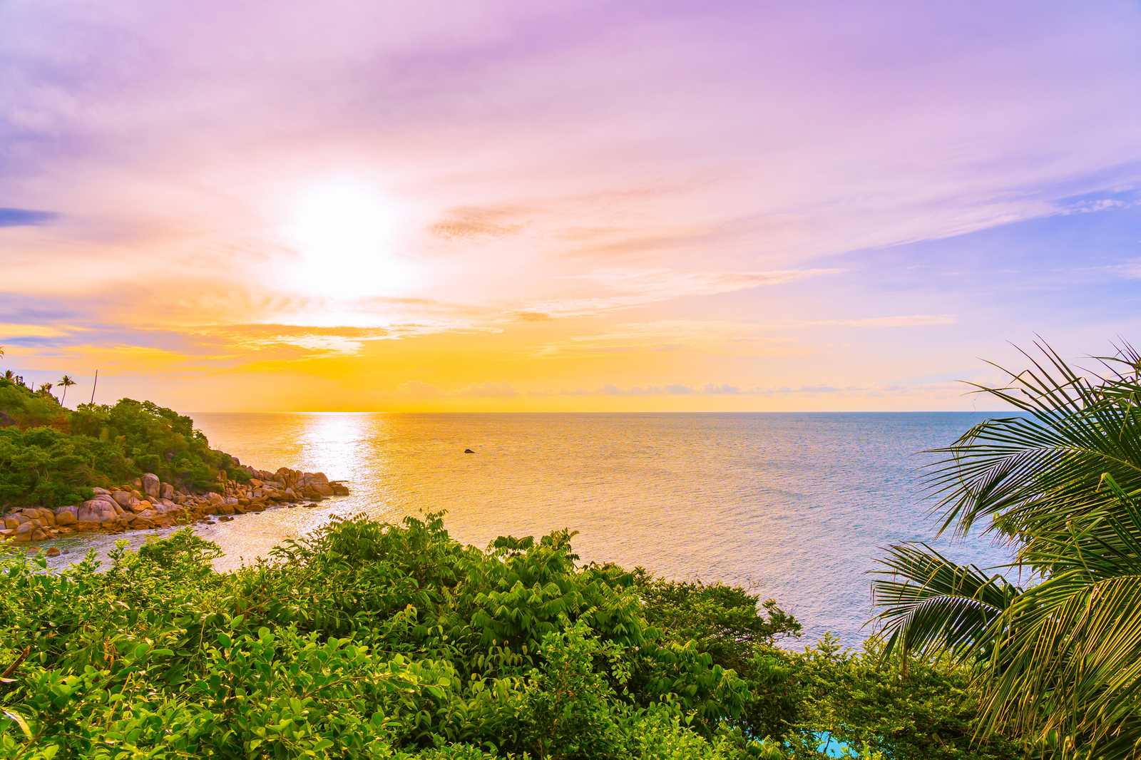 Tropical Sunset Ocean View Wall Art
