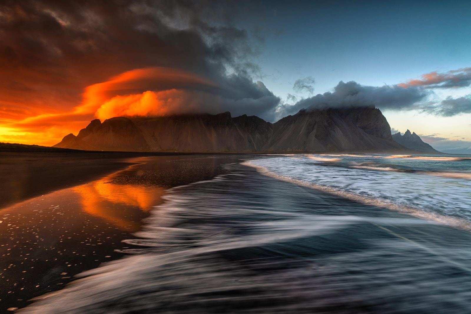 Dramatic Sunset Iceland Beach Wall Art