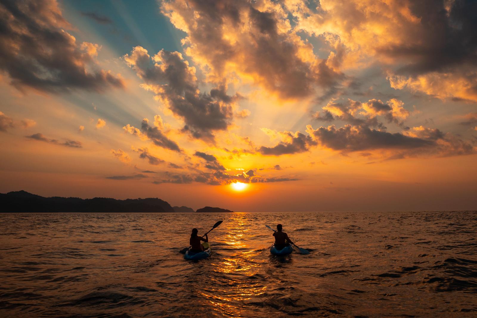 Kayaking Sunset Ocean Serenity Wall Art