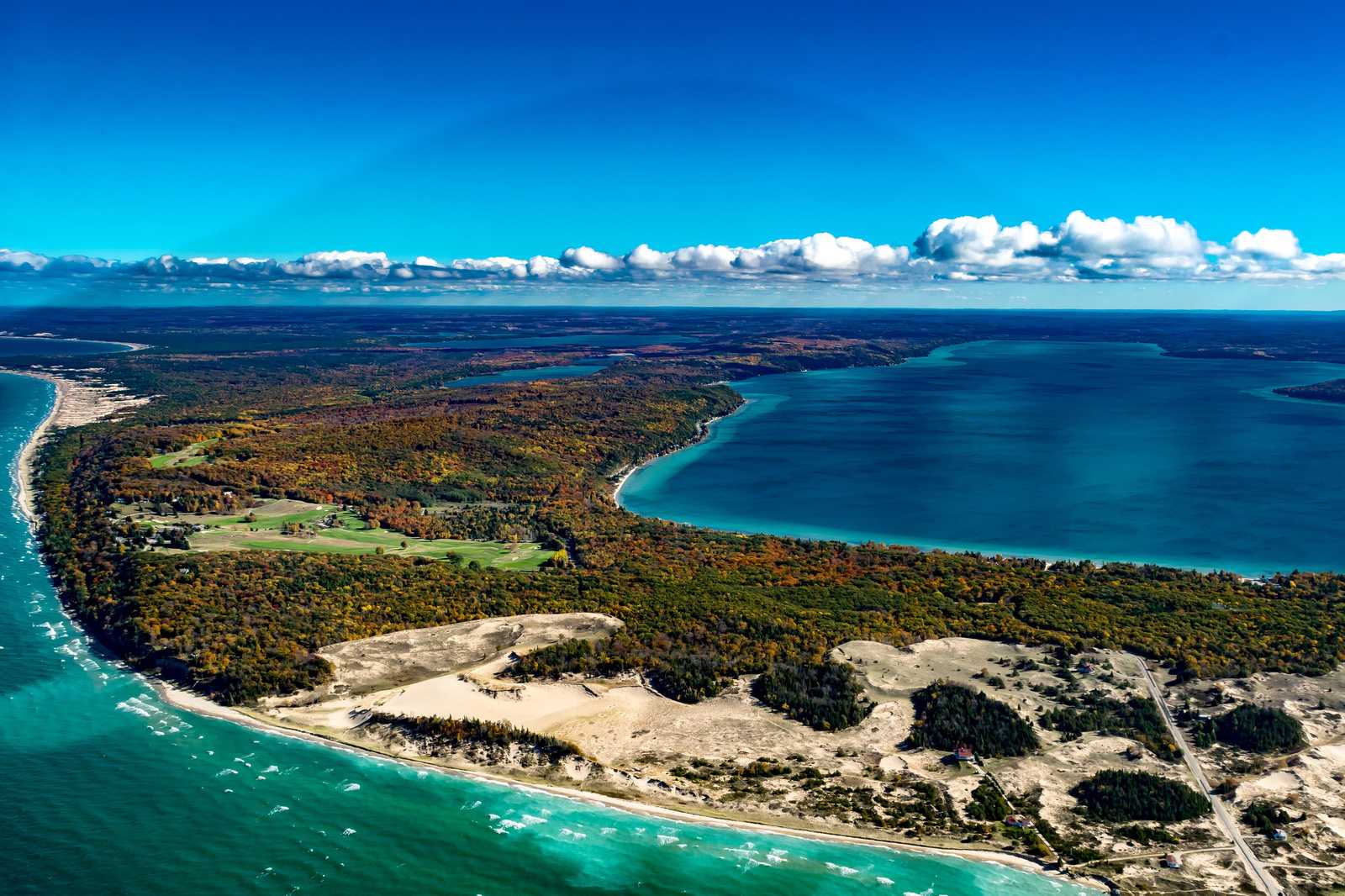 Autumn Lakefront Aerial View Wall Art