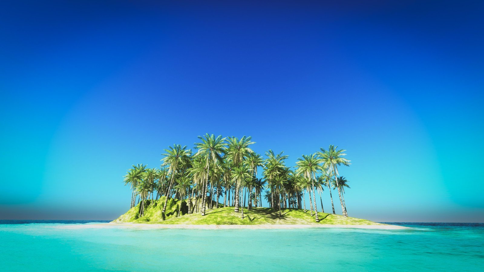 Tropical Paradise Palm Island Wall Art