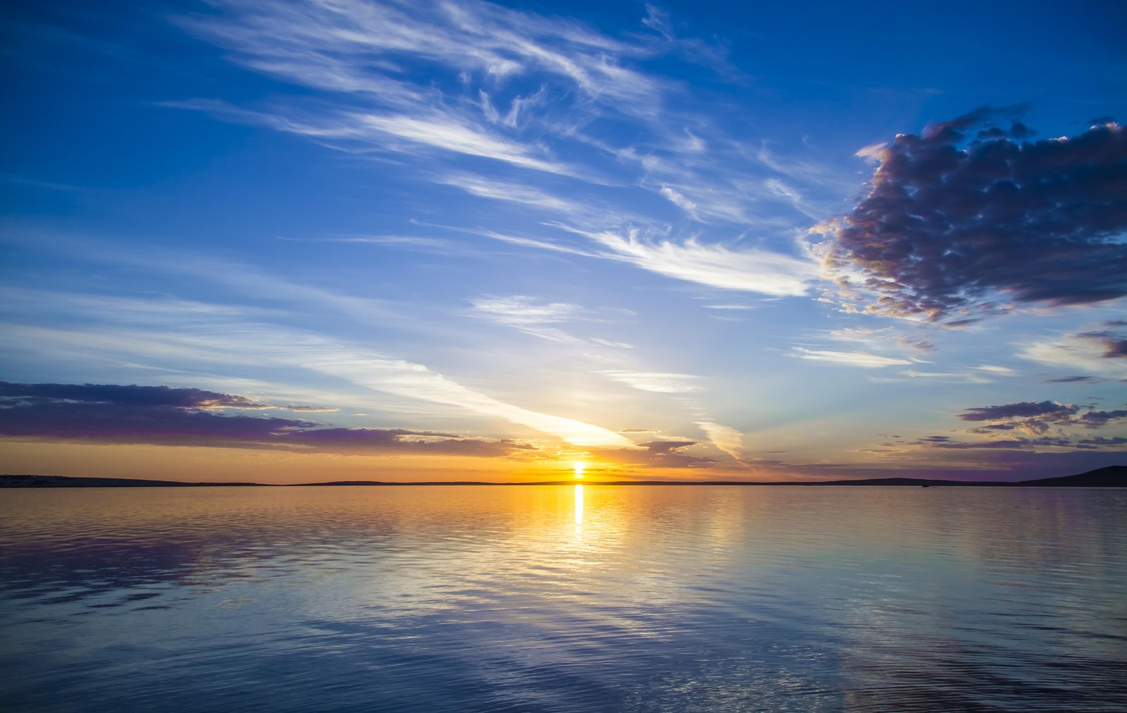 Serene Sunset Lake Landscape Wall Art