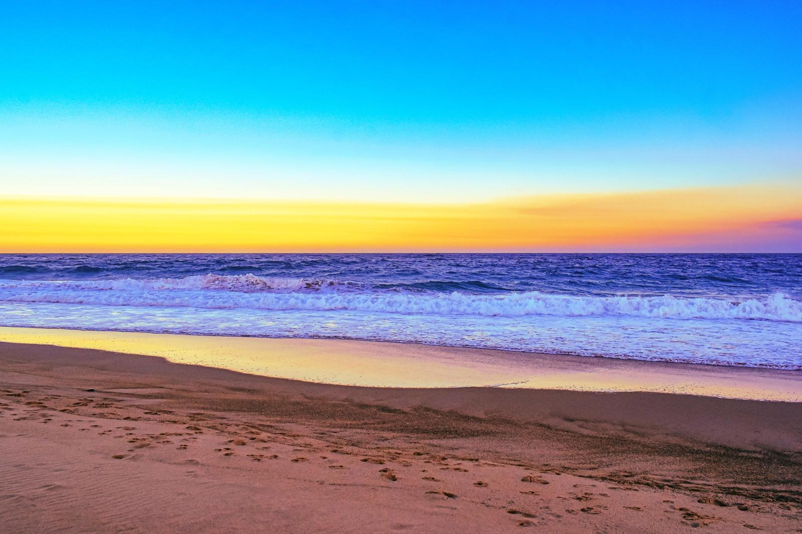 Vibrant Sunset Beach Wall Art