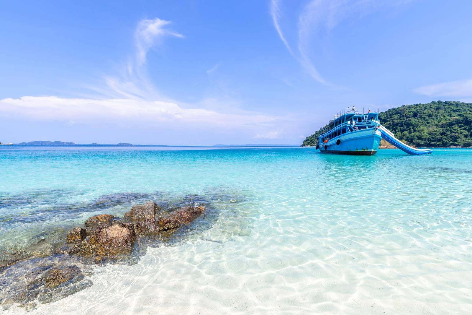 Turquoise Paradise Boat & Beach Wall Art