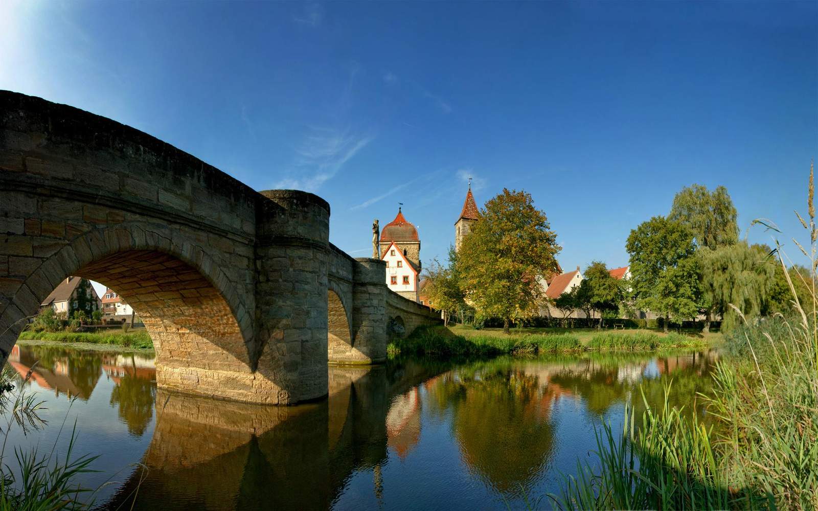 Historic European Bridge Landscape Wall Art