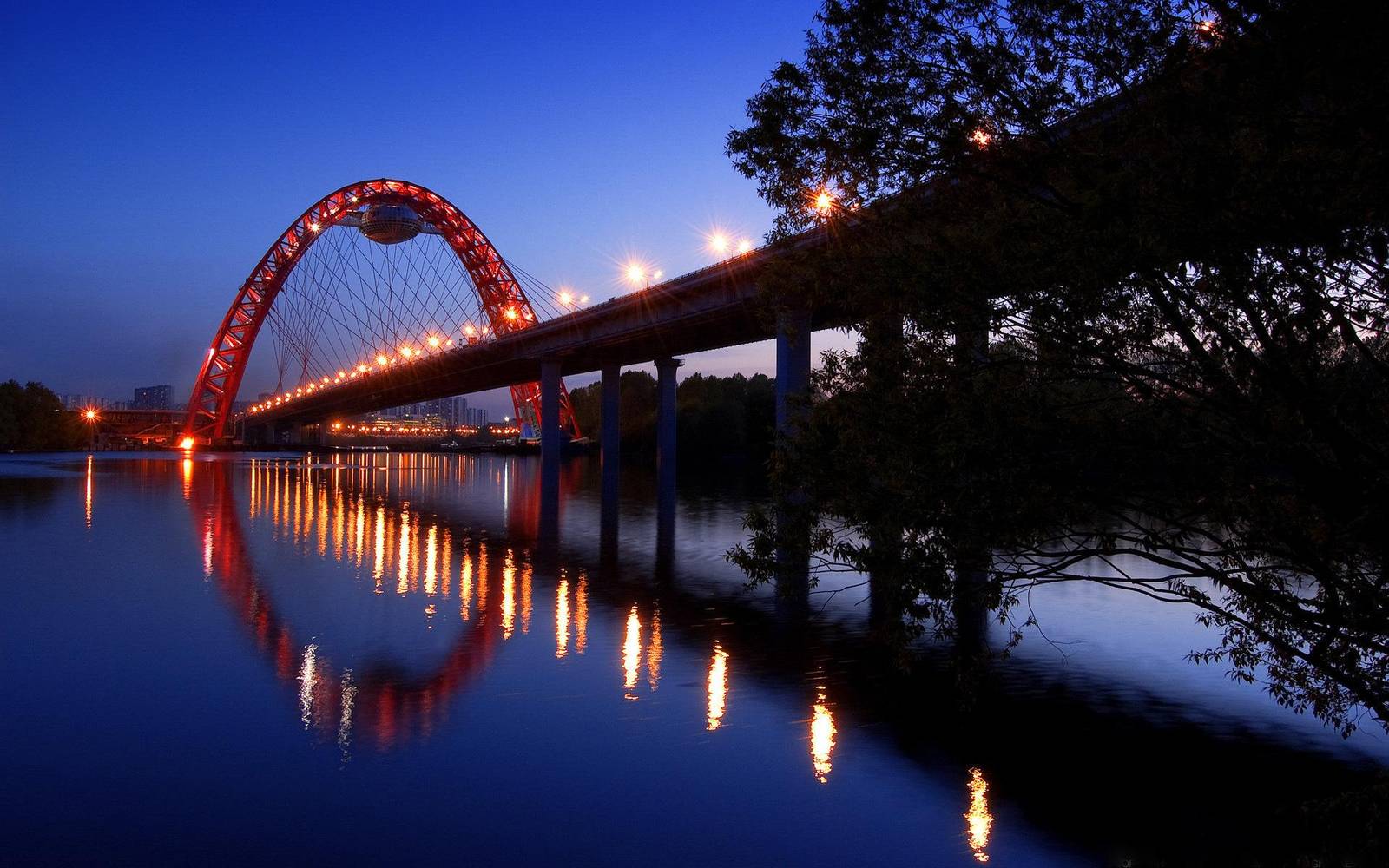 Crimson Arch Bridge Serenity Wall Art
