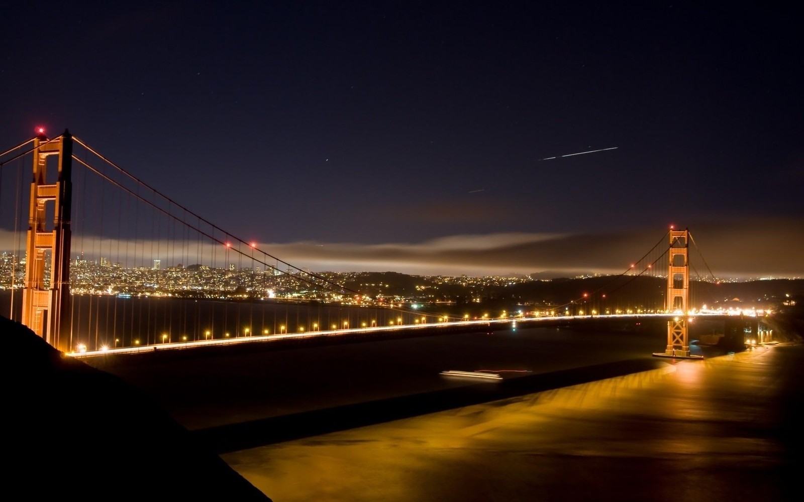 Golden Gate Bridge Night Skyline Wall Art