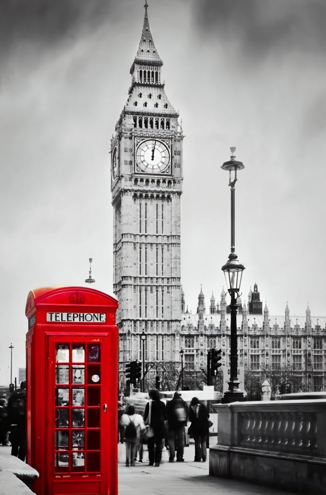 Iconic London Red Phone Booth & Big Ben Wall Art