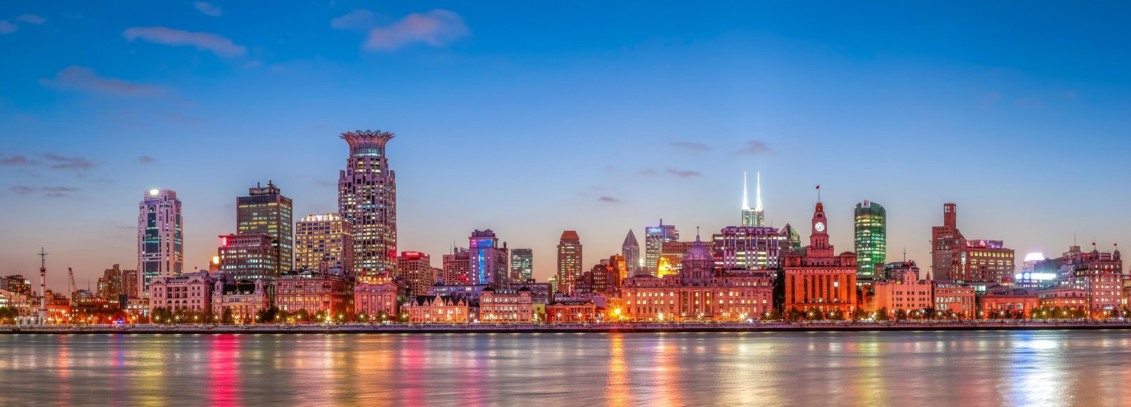 Shanghai Skyline at Dusk Wall Art