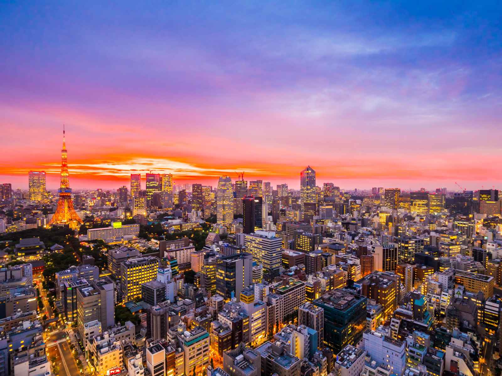 Tokyo Skyline Sunset Wall Art | Cityscape Art