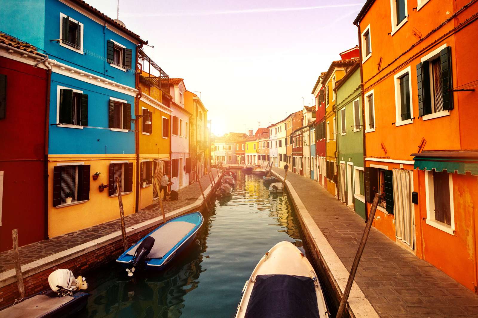 Vibrant Venice Canal Colorful Houses Wall Art