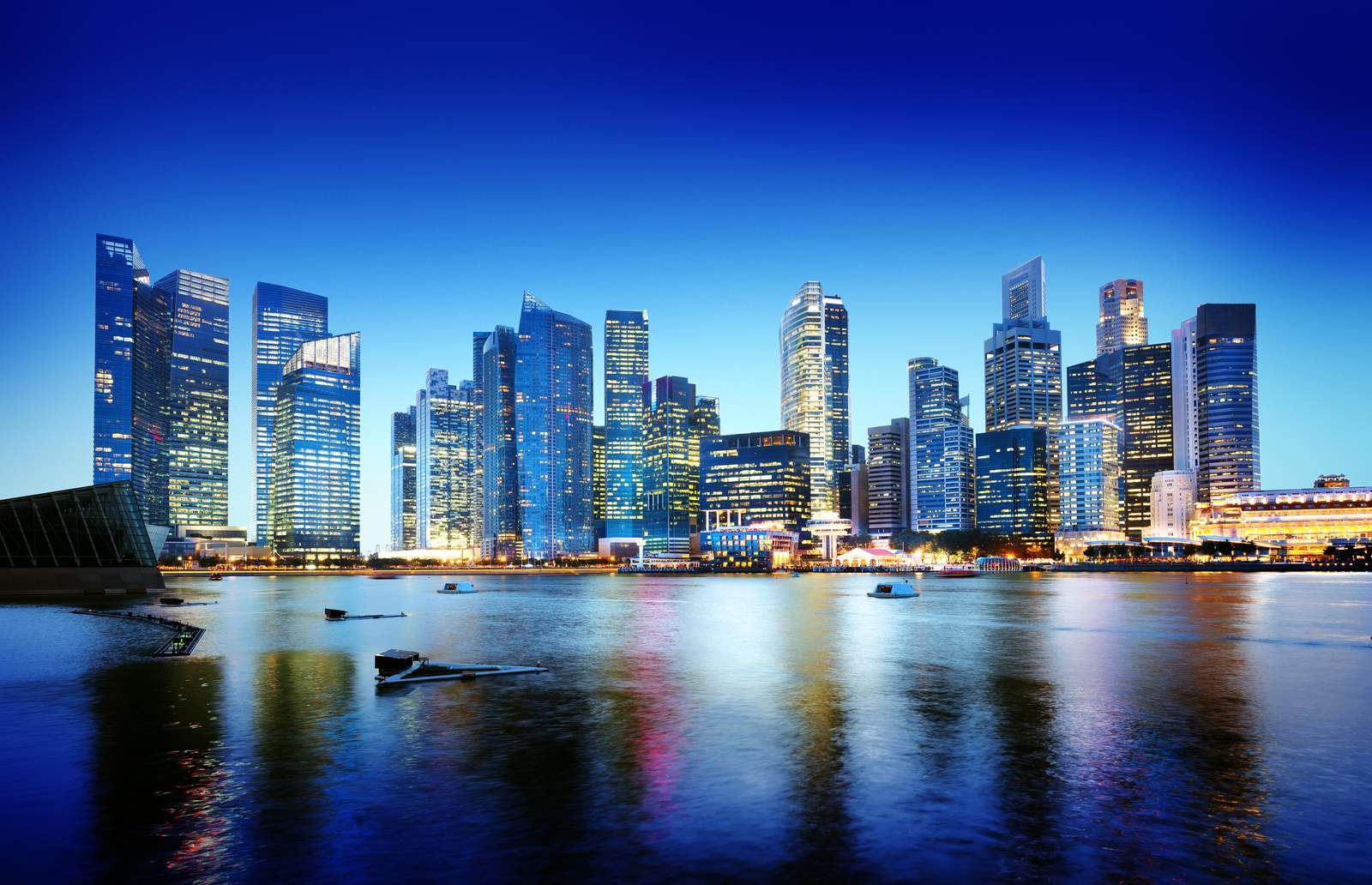 Modern Cityscape at Dusk Wall Art