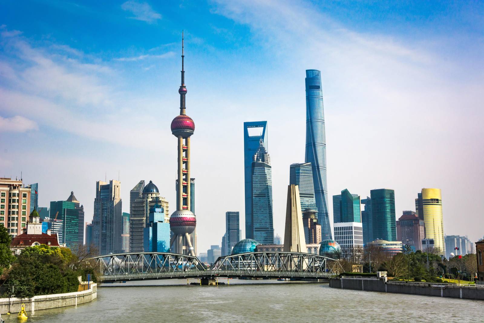 Shanghai Skyline Futuristic Cityscape Wall Art
