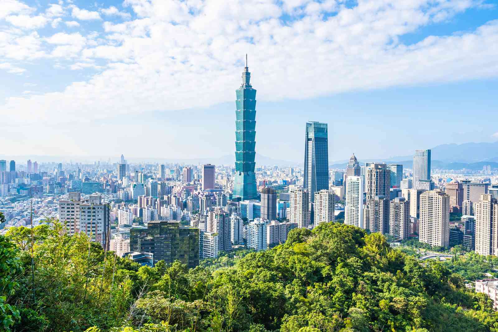 Taipei Cityscape Emerald Towers Wall Art
