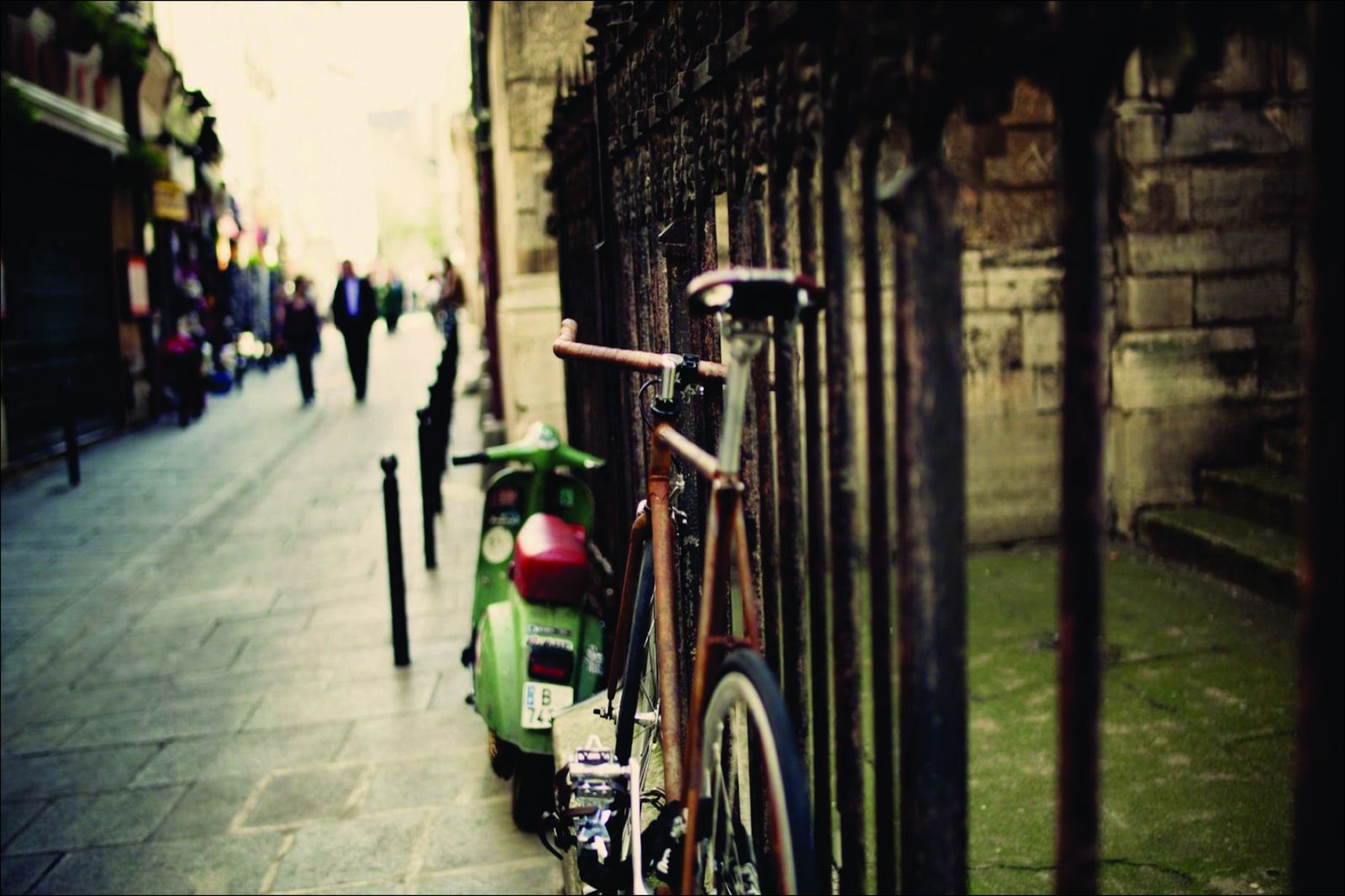 Vintage Paris Scooter & Bicycle Wall Art