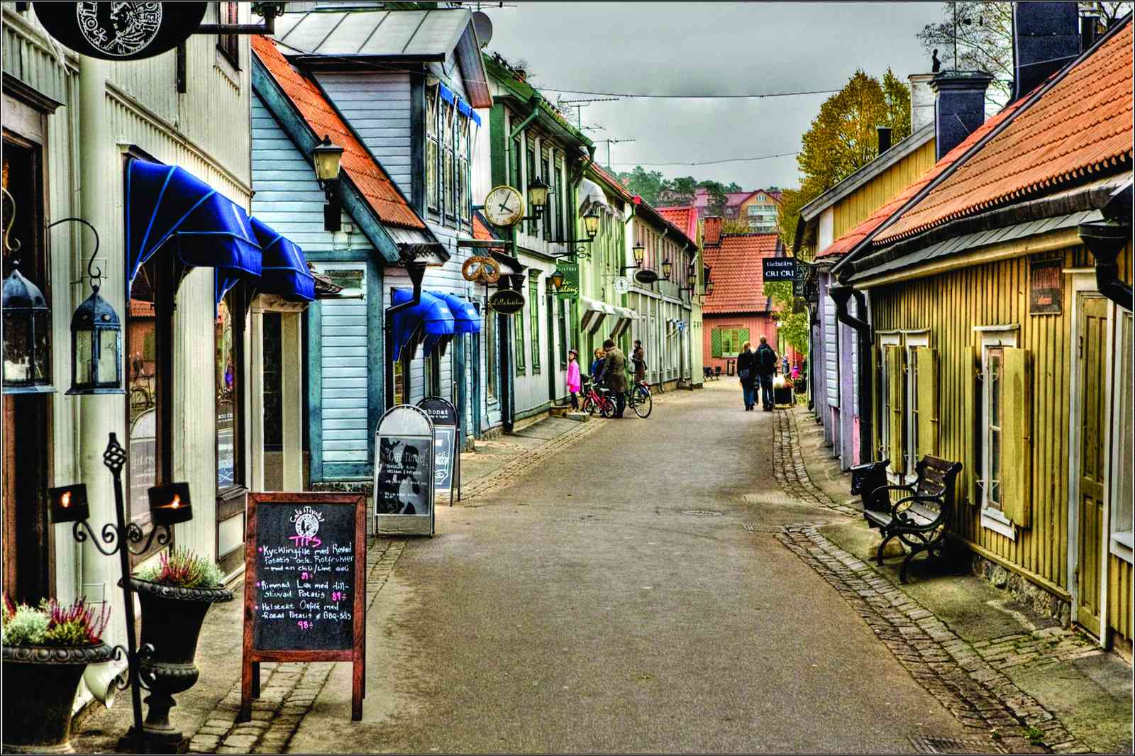 Charming European Street Scene Wall Art