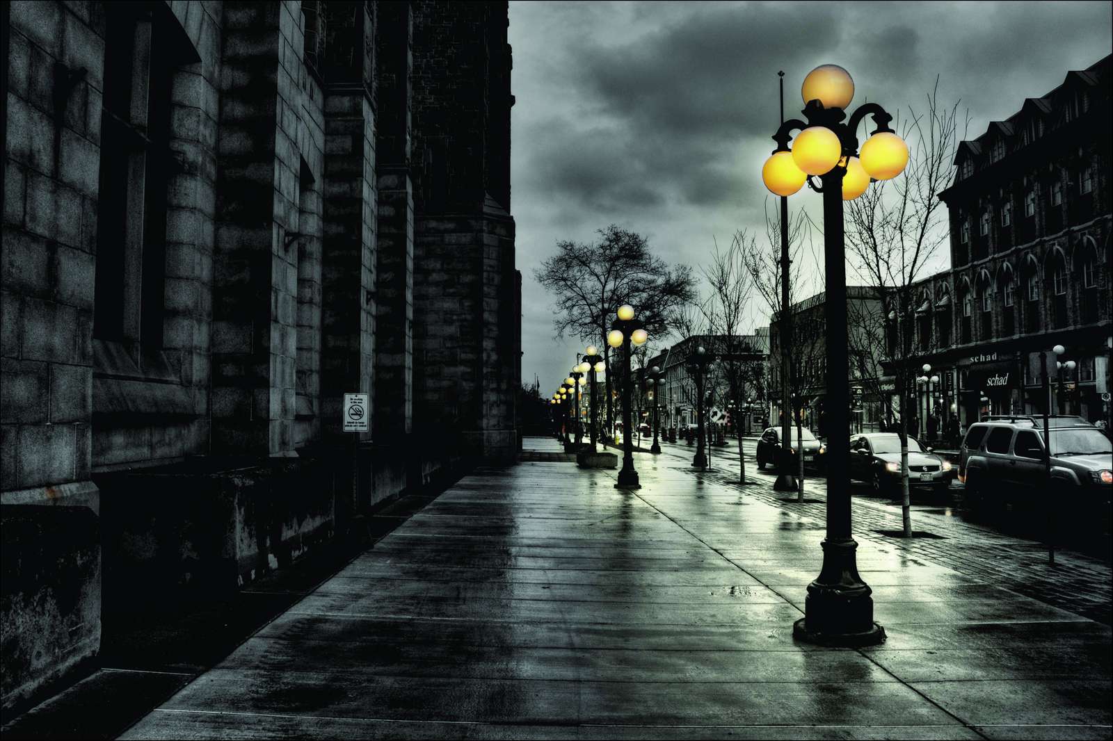 Moody City Streetscape Wall Art