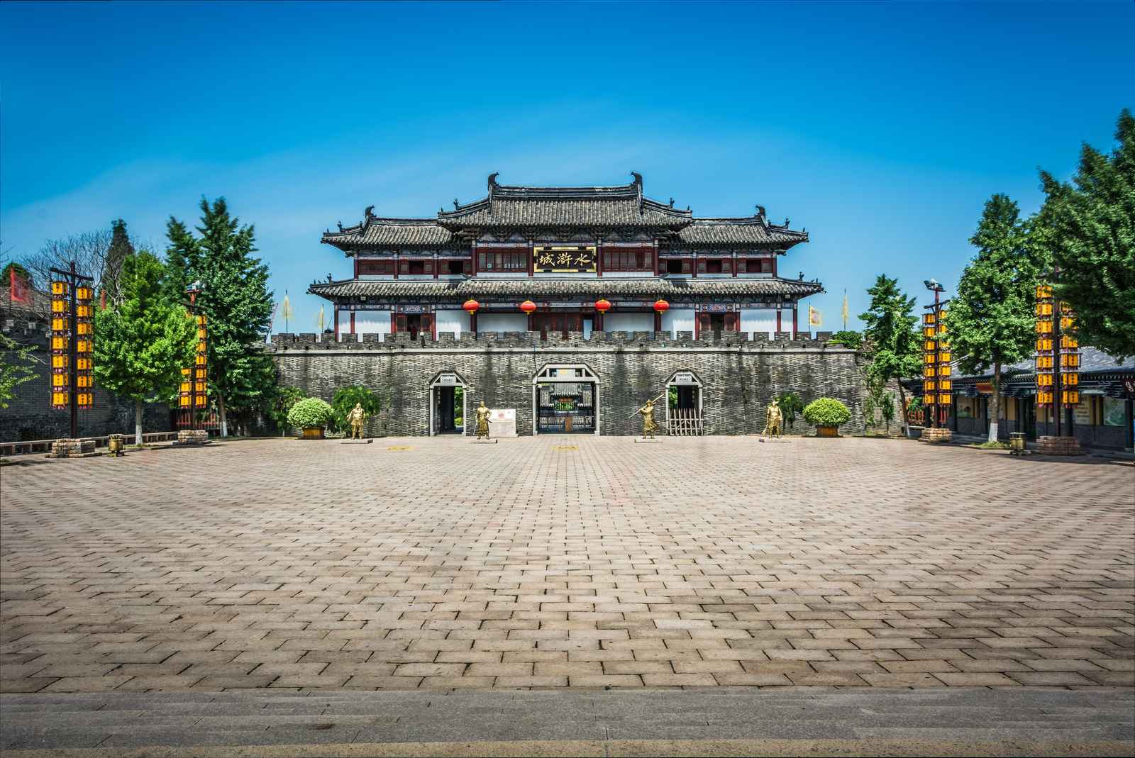 Ancient Chinese Gateway Landscape Wall Art