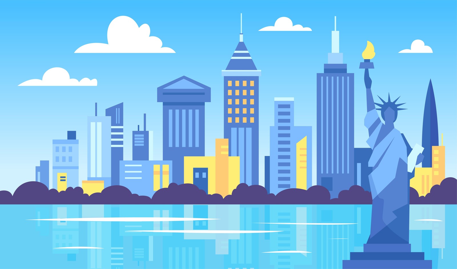 Iconic NYC Skyline & Lady Liberty Wall Art