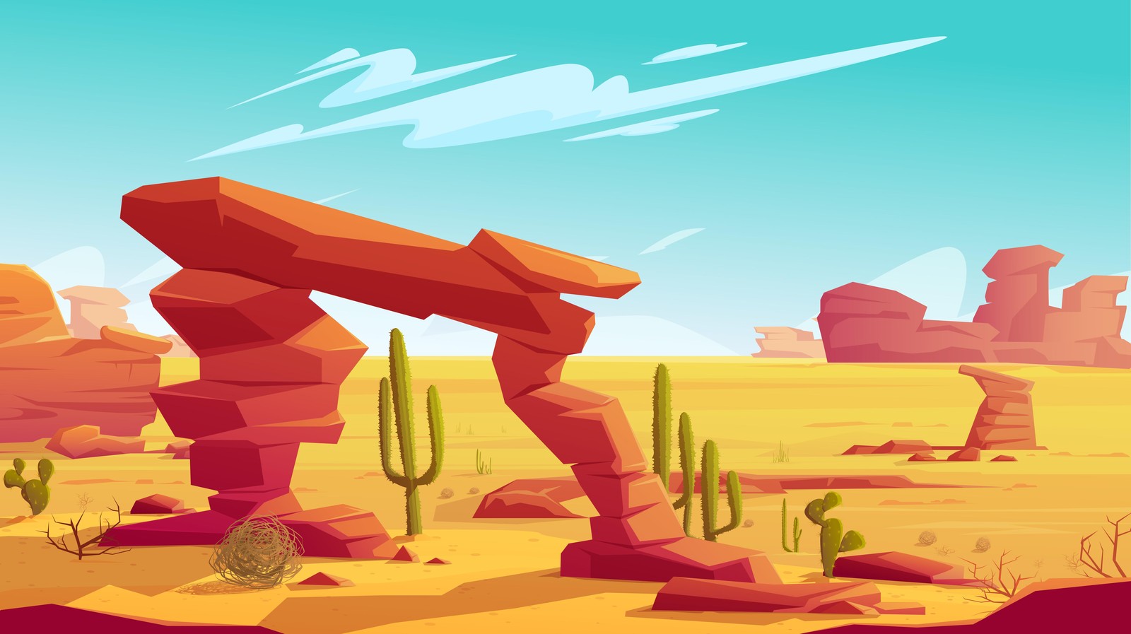 Desert Archway & Cacti Wall Art