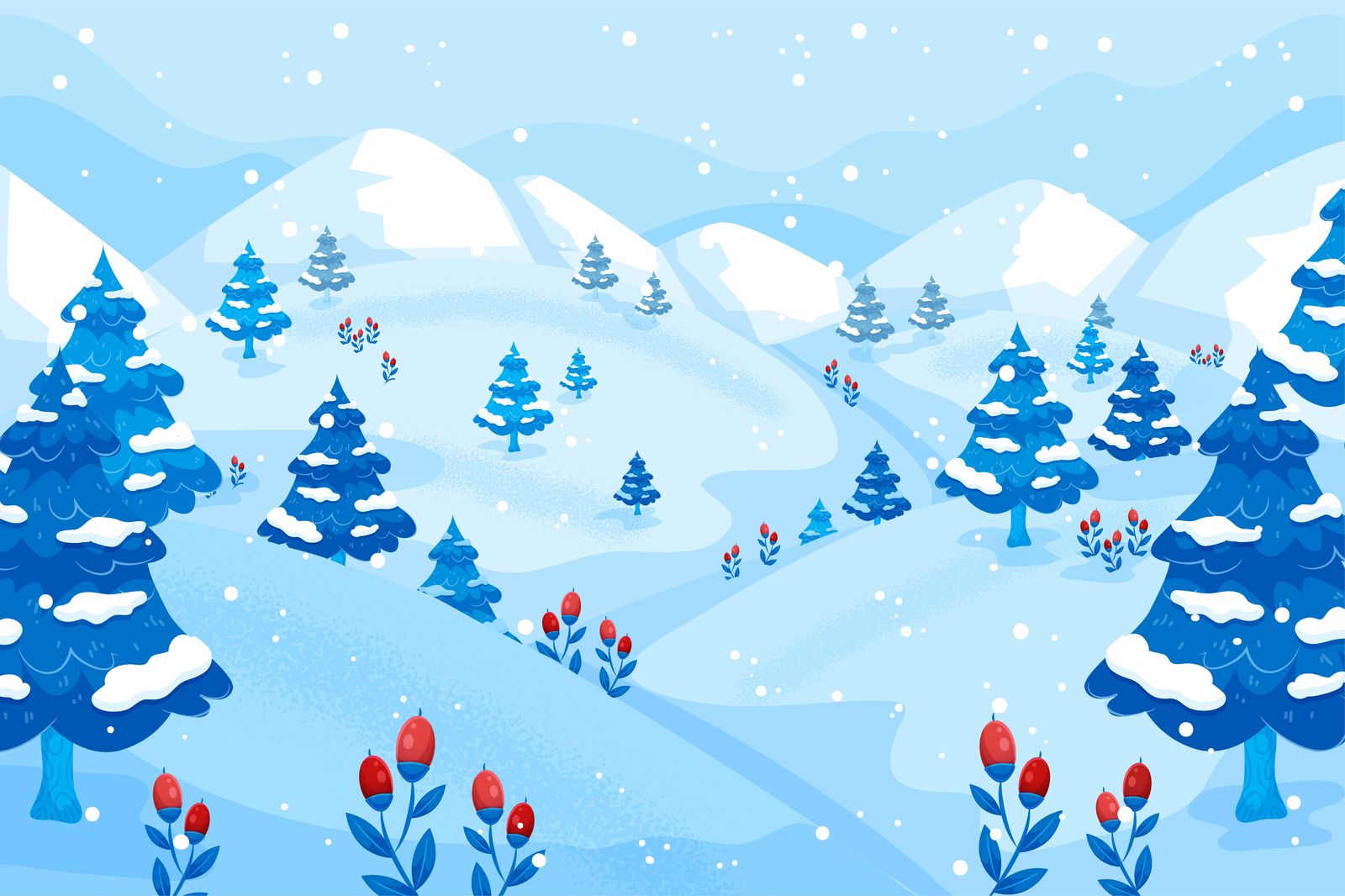 Serene Winter Wonderland Trees Wall Art