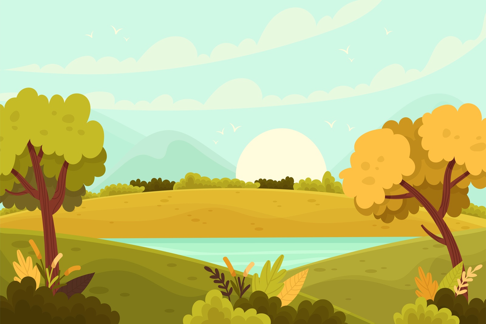 Serene Autumn Landscape Wall Art