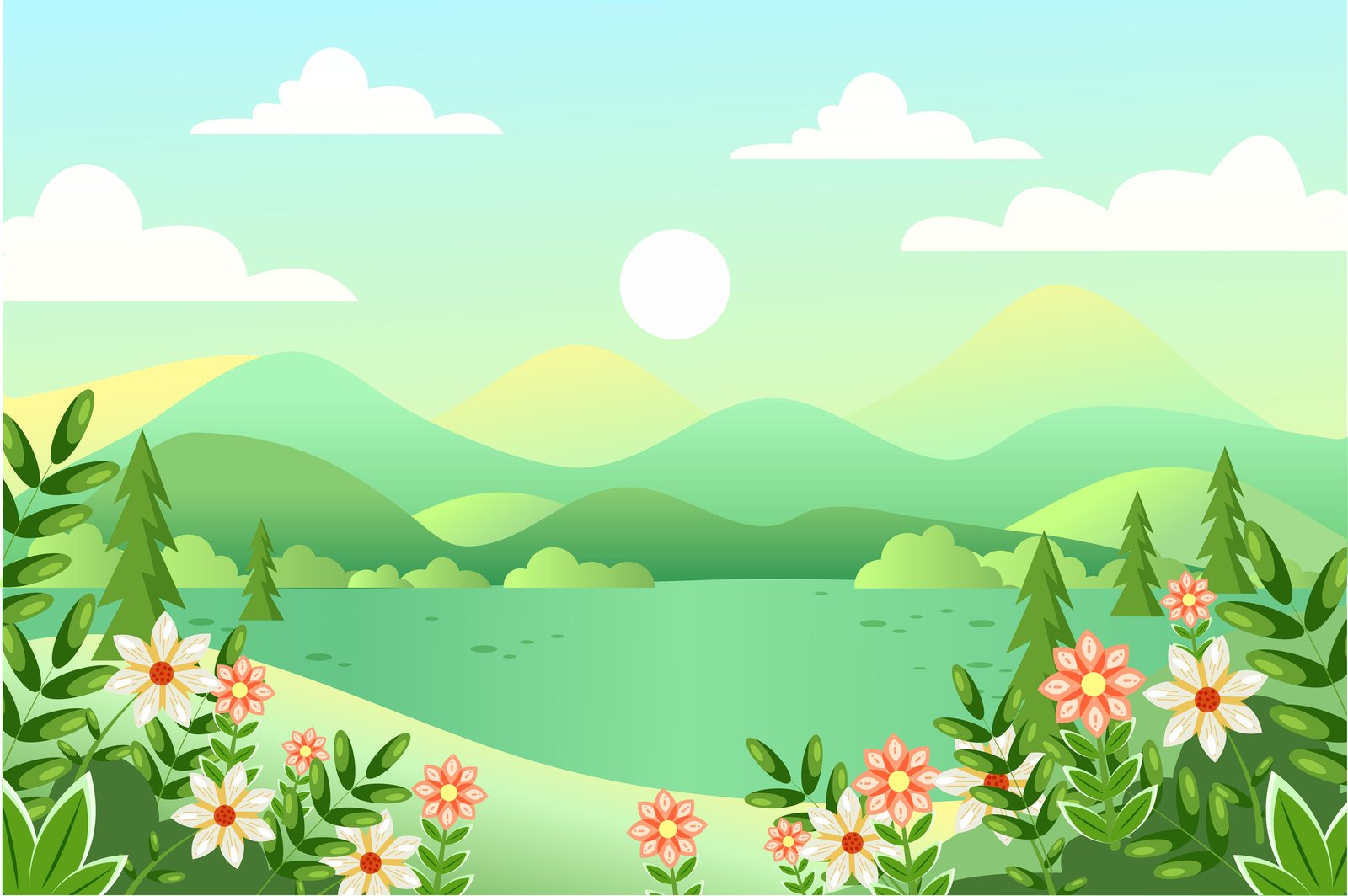 Serene Spring Landscape Wall Art