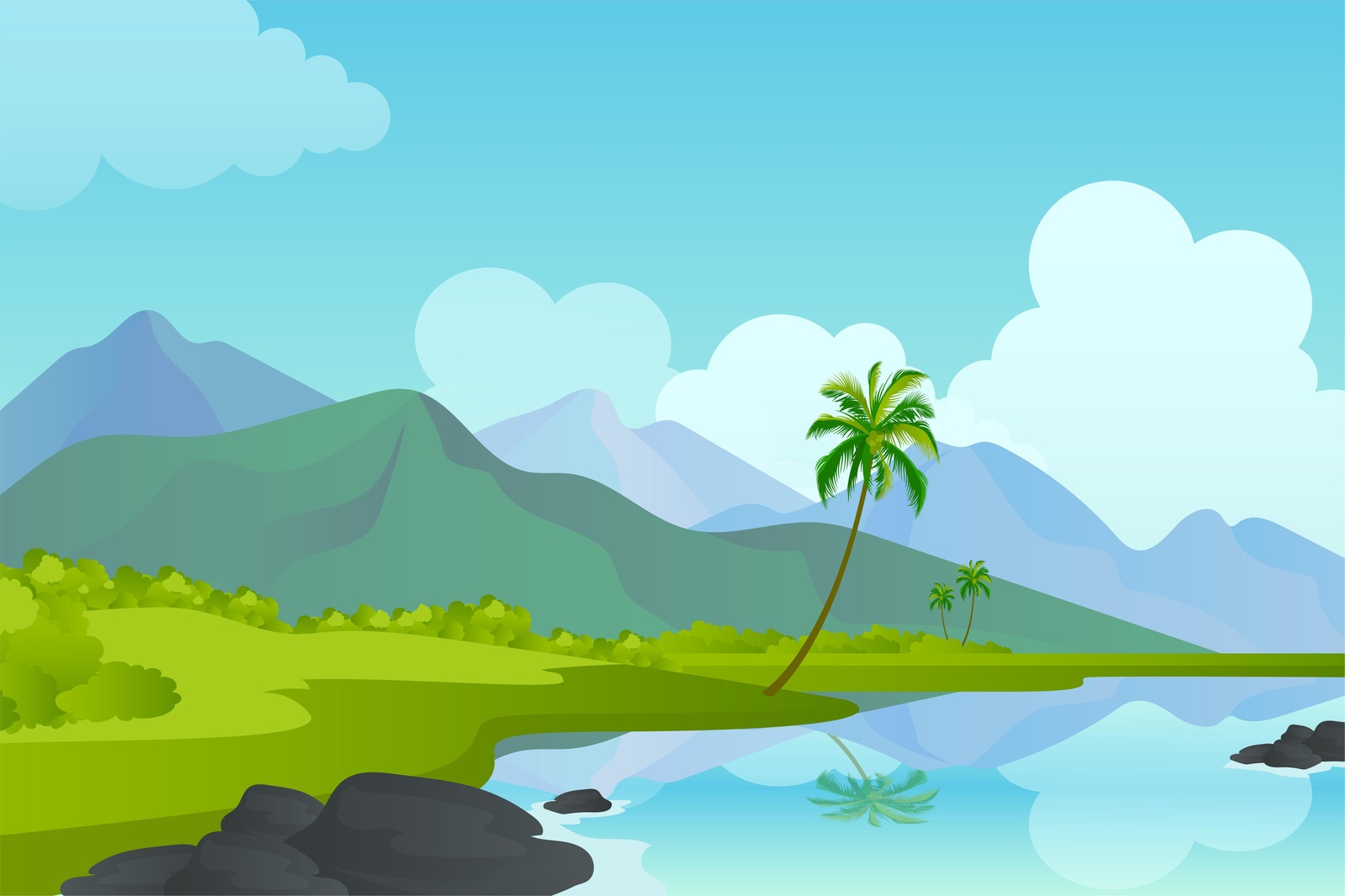 Tropical Paradise Palm Trees Wall Art