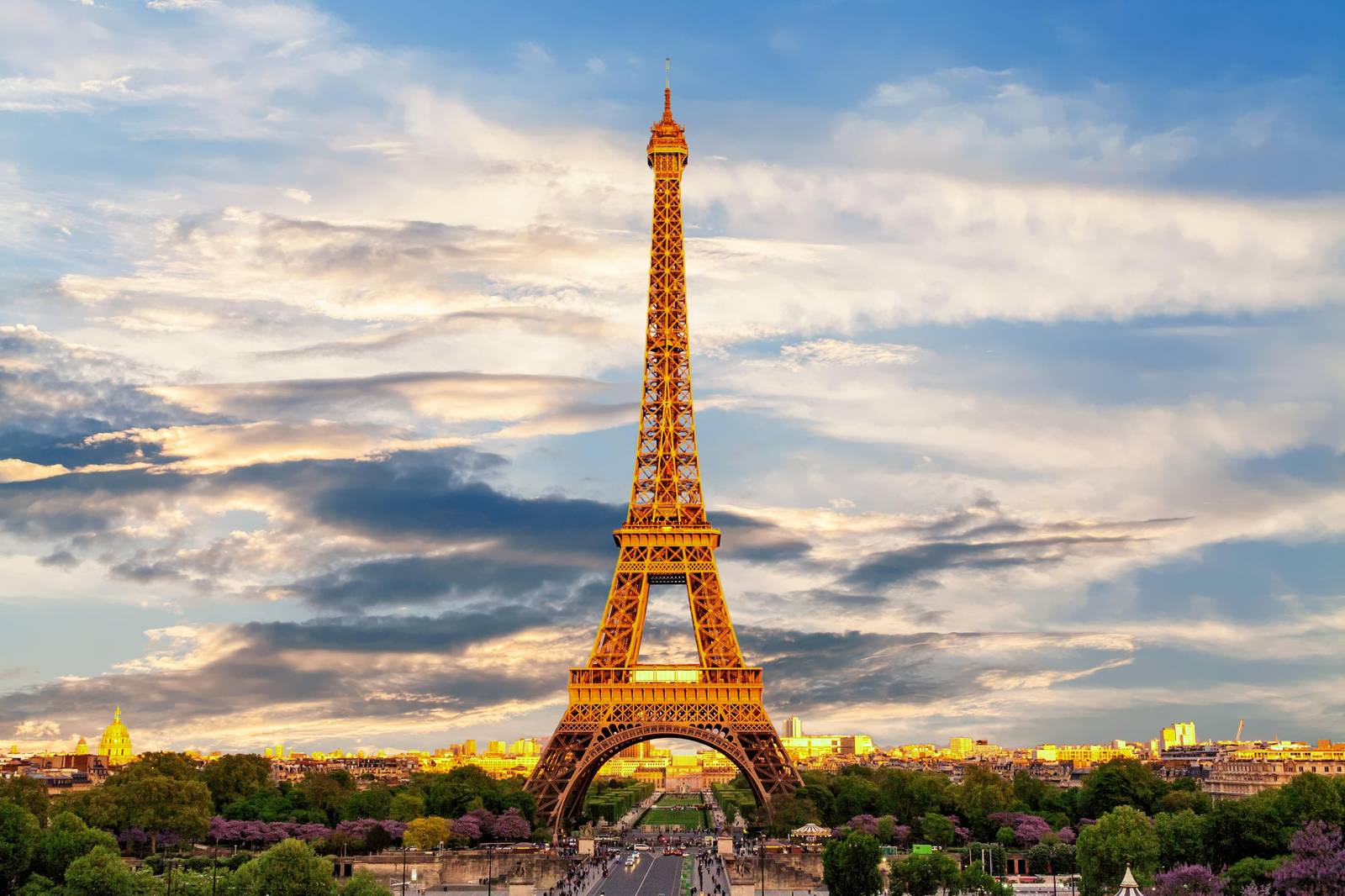 Eiffel Tower Paris Sunset Wall Art