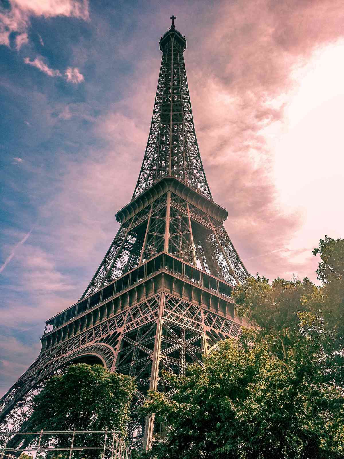 Eiffel Tower Paris Sunset Wall Art