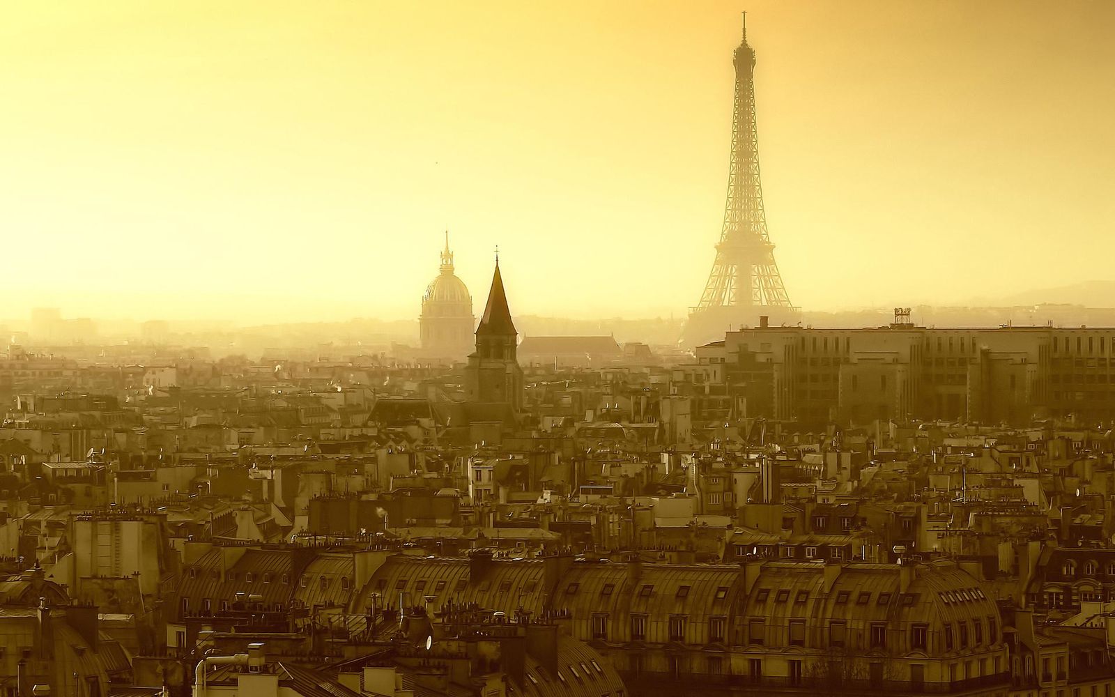Eiffel Tower Paris Cityscape Golden Hour Wall Art