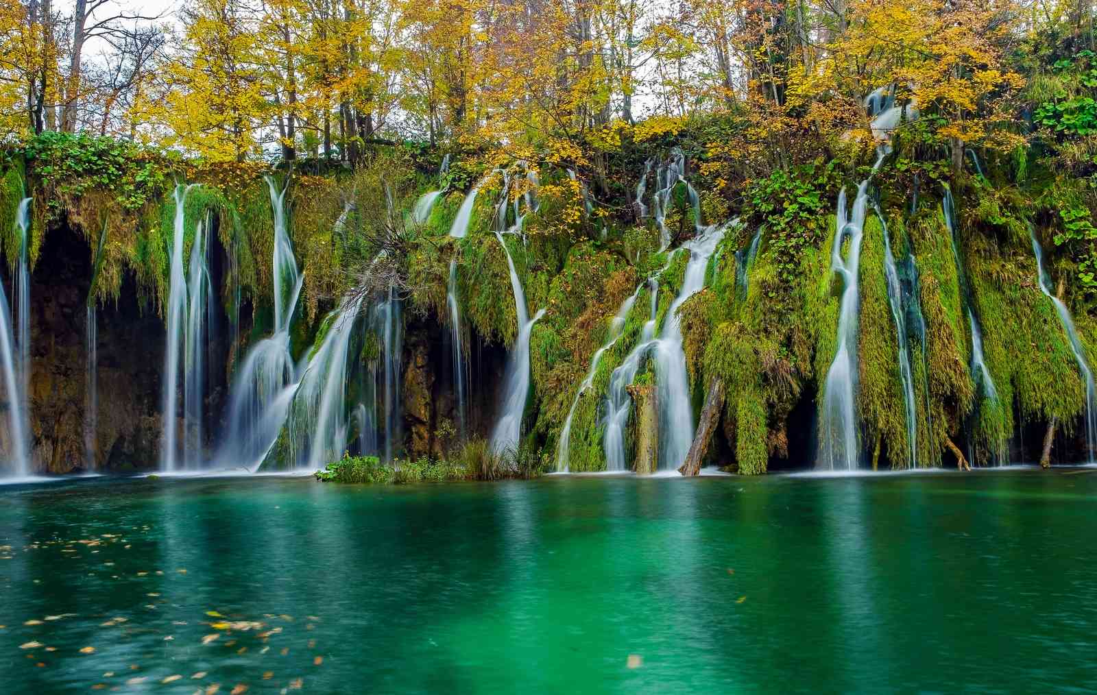 Lush Waterfall Serenity Fall Colors Wall Art