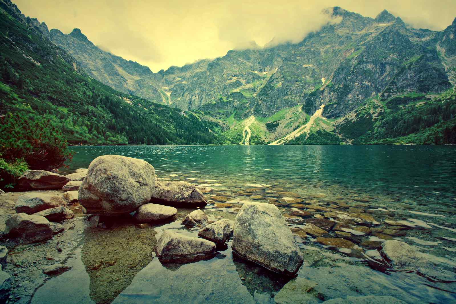 Serene Mountain Lake Landscape Wall Art