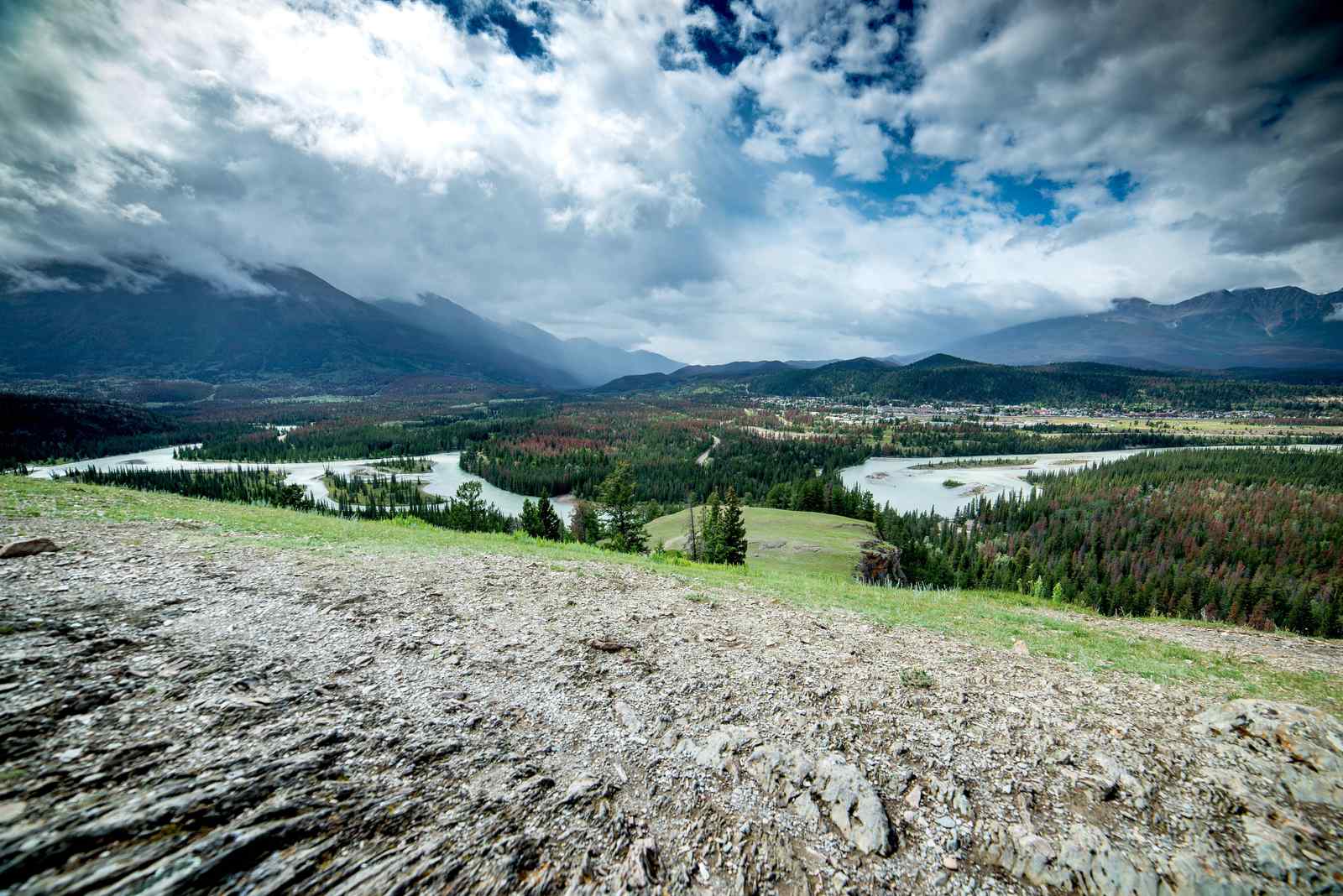 Serene River Valley Landscape Wall Art