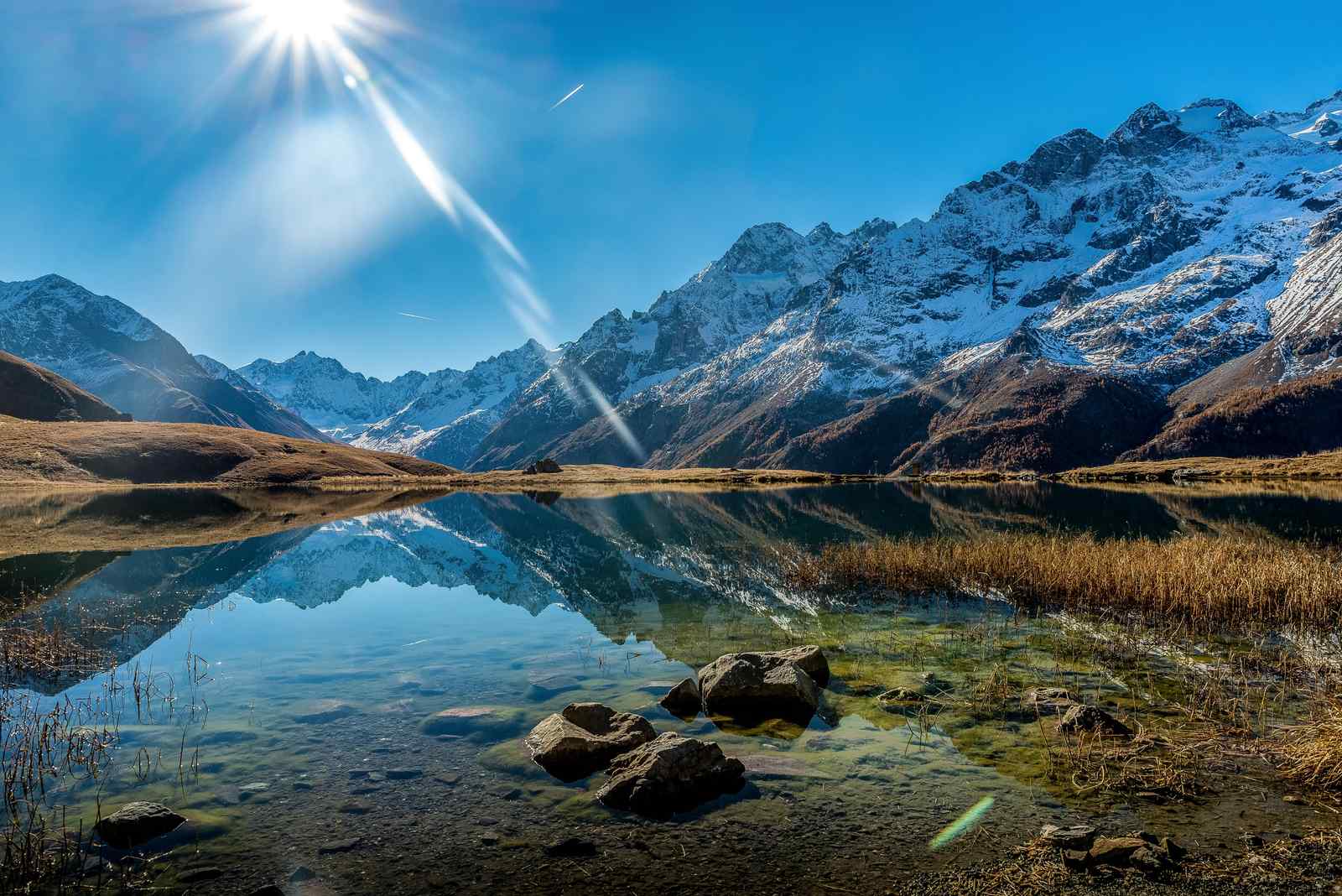 Serene Mountain Lake Reflection Wall Art