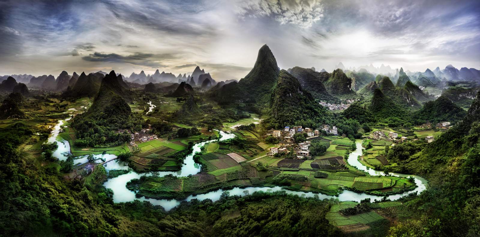 Serene River Valley Landscape Wall Art