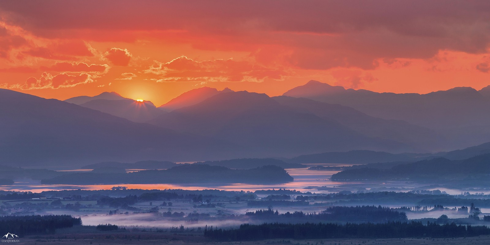 Serene Mountain Sunset Landscape Wall Art