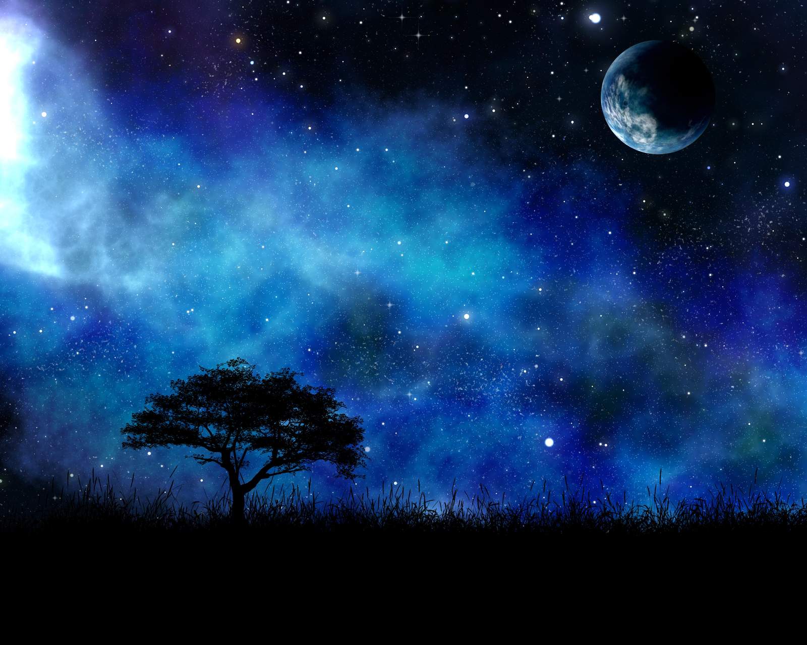 Galaxy Tree & Planet Wall Art