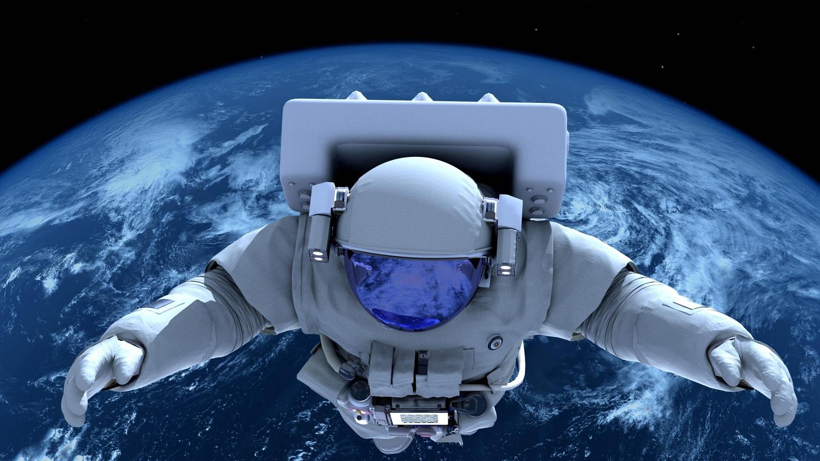 Astronaut Floating Above Earth Wall Art