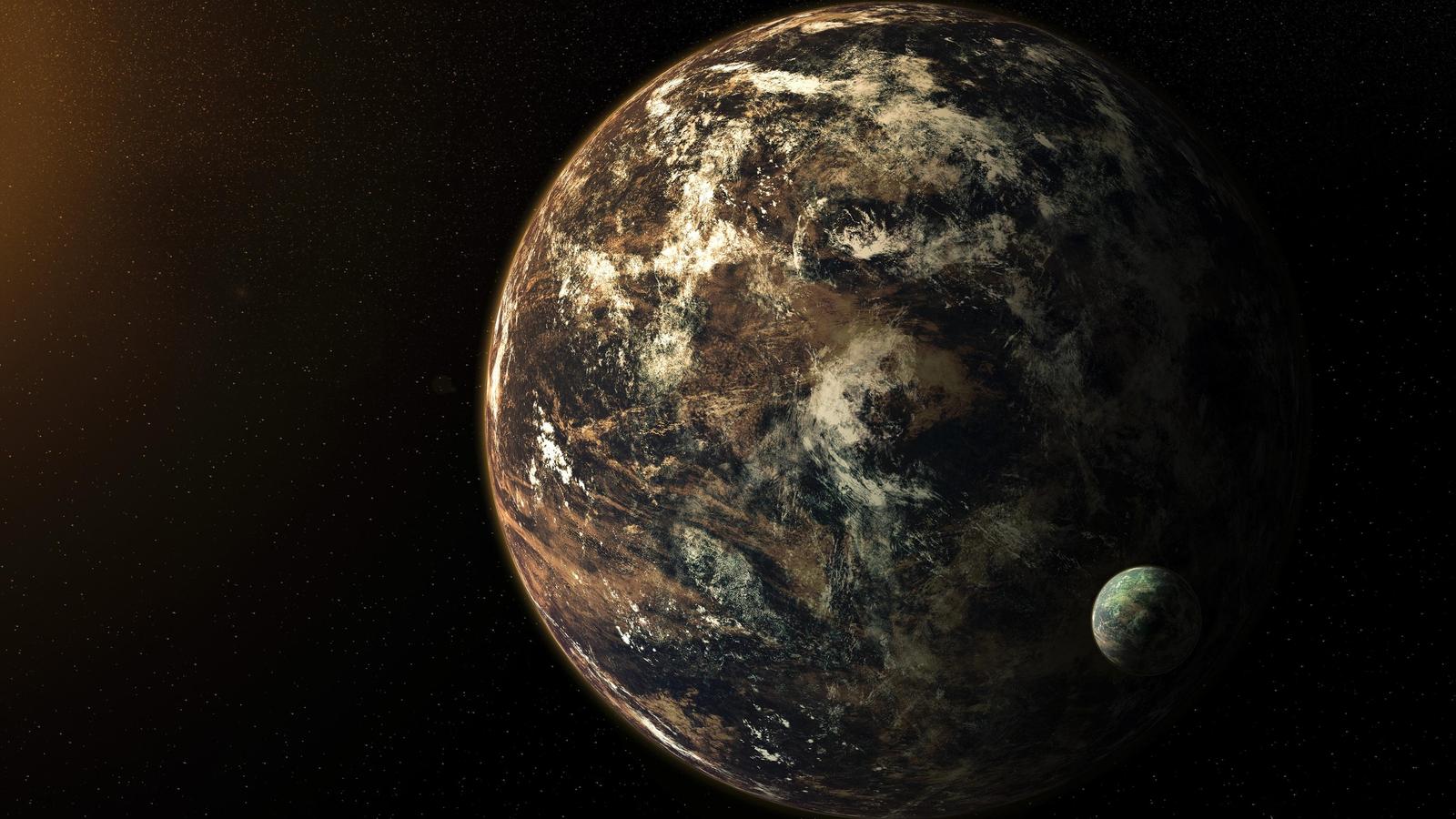 Cosmic Vista: Alien Planet & Moon Wall Art
