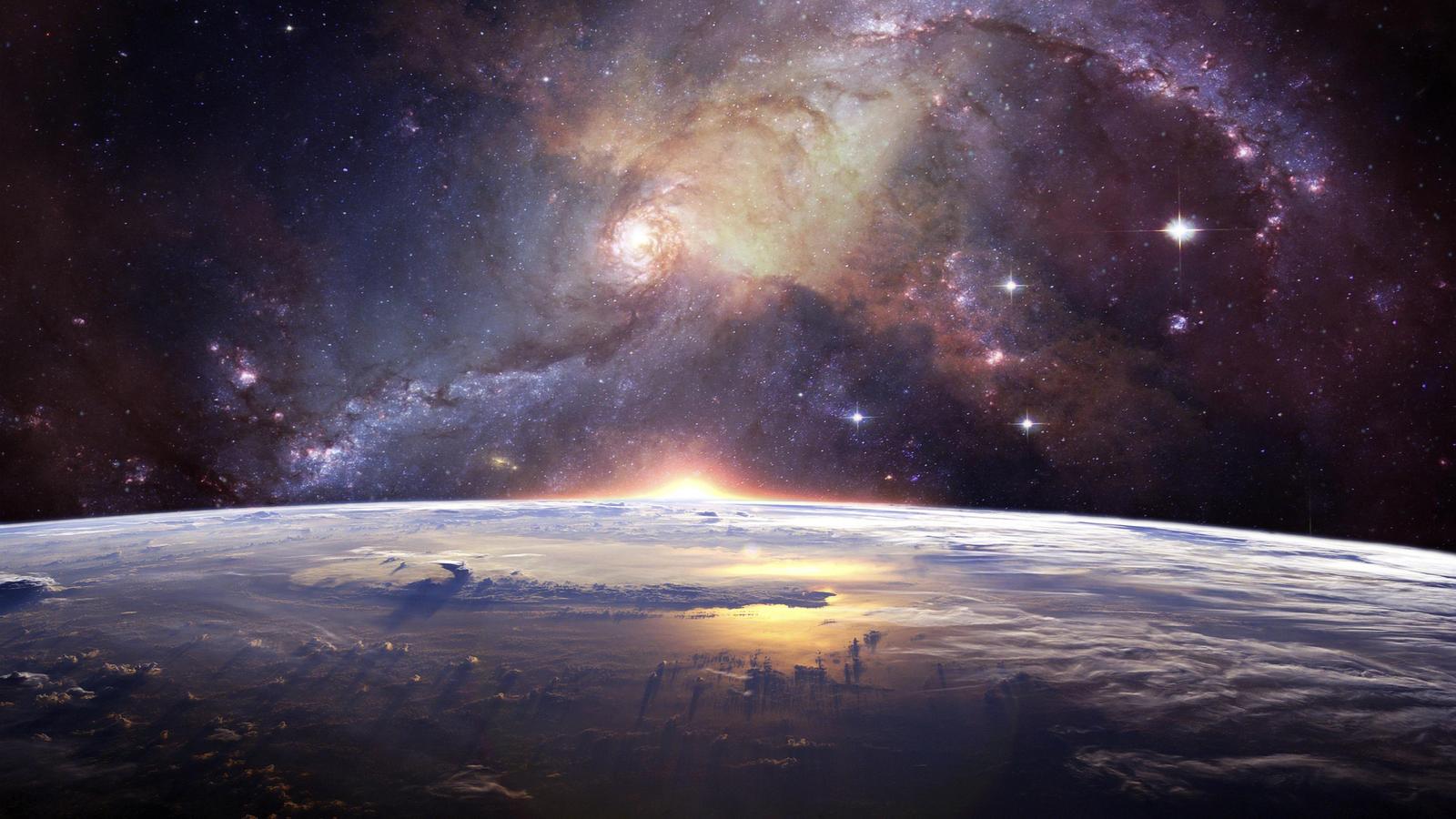 Cosmic Sunrise Earth View Wall Art