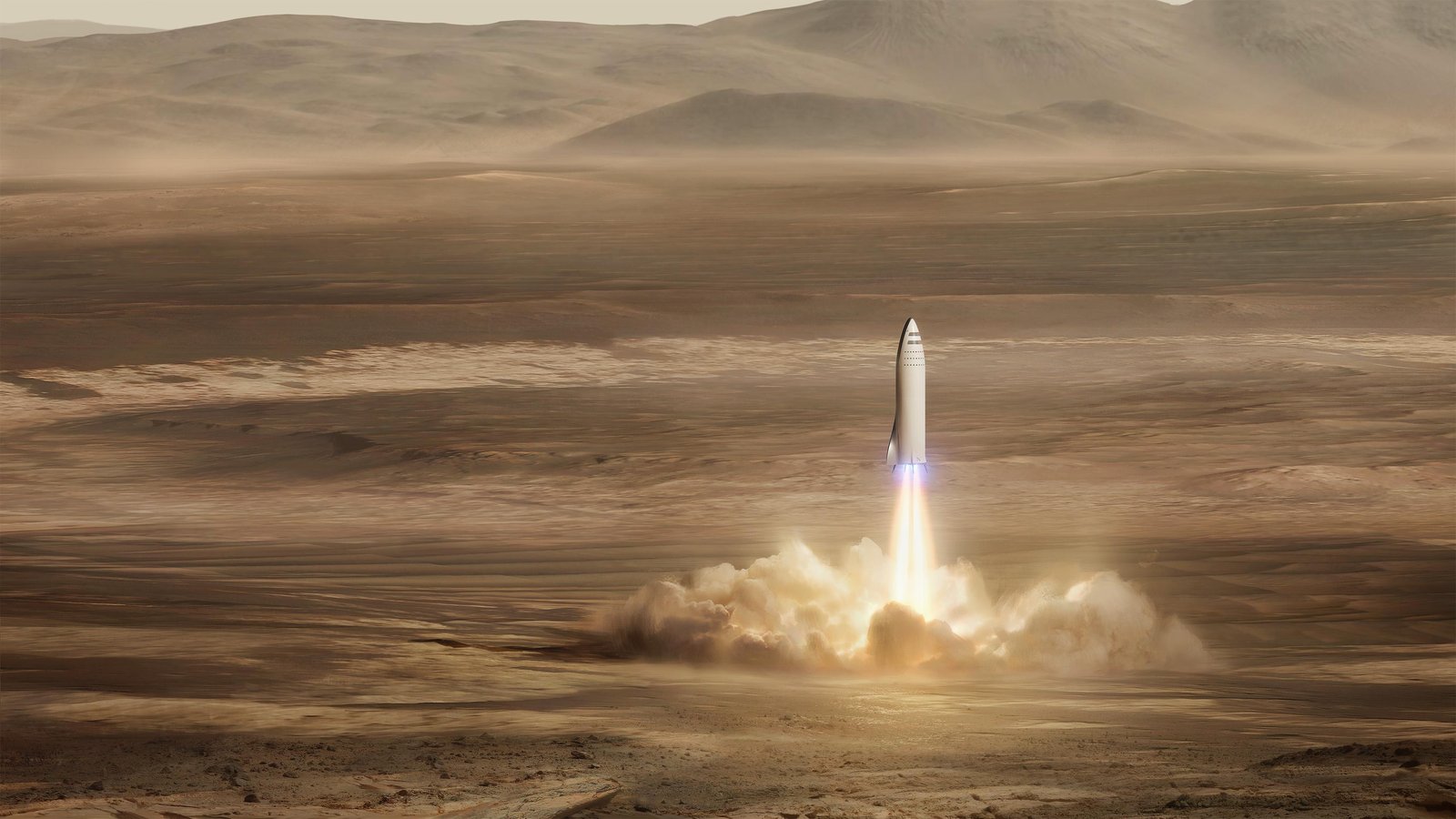 Mars Rocket Launch Space Art Wall Art
