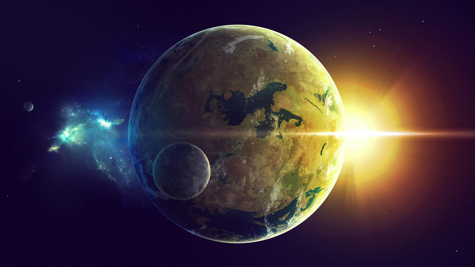 Galactic Sunrise Planet & Nebula Wall Art
