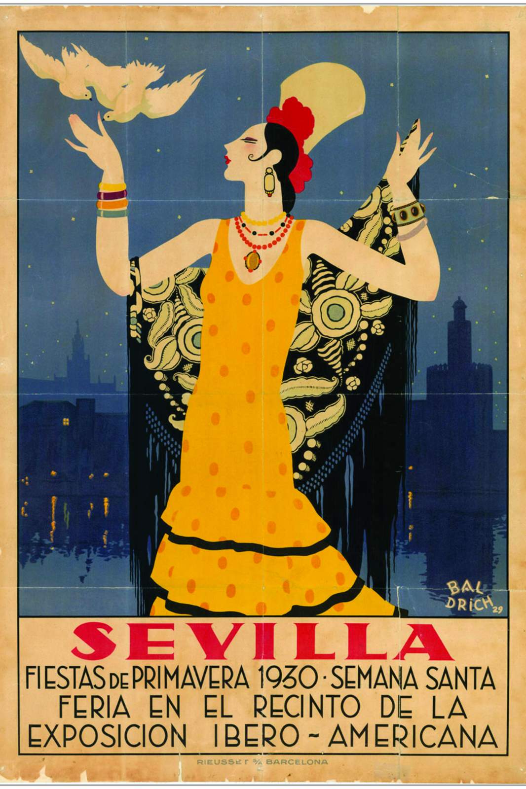 Art Deco Sevilla Flamenco Dancer Wall Art