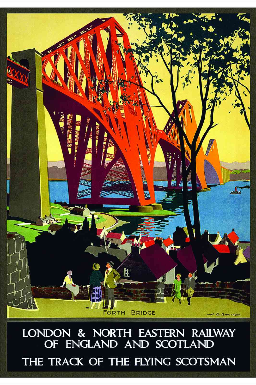 Vintage Forth Bridge Travel Art Wall Art