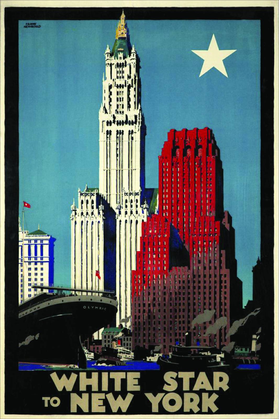 Vintage NYC Skyine & Olympic Ship Wall Art