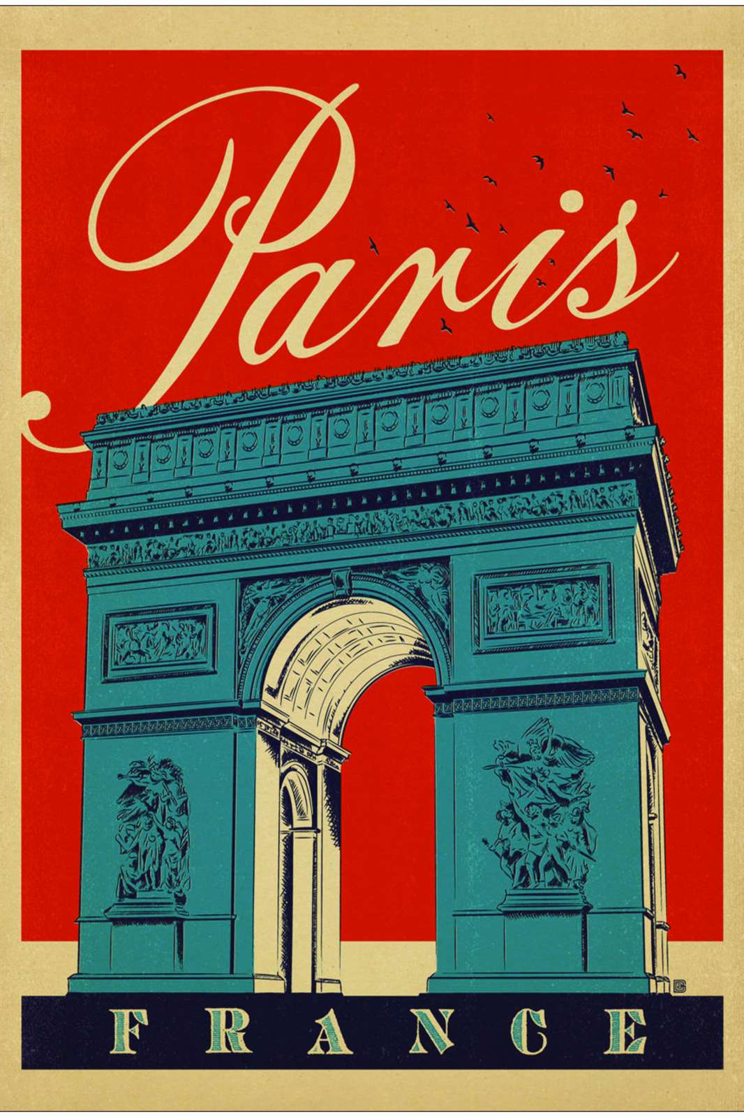 Vintage Paris Arc de Triomphe Wall Art